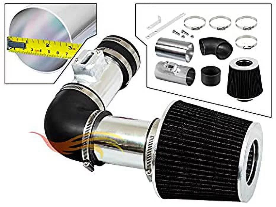 RDX Air Ram + Short BLACK 2.3L 07-11 Filter Combo For Kit Acura Turbo Rtunes Racing Intake