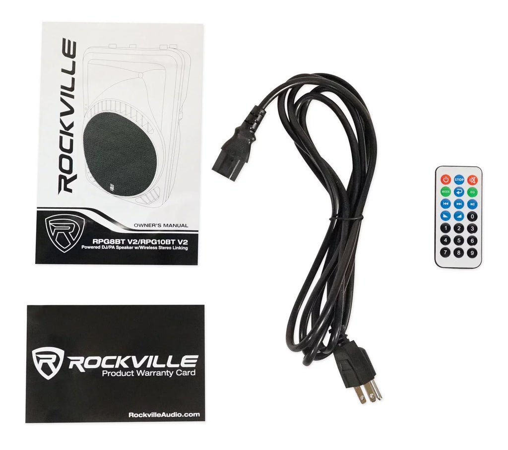 BlueTooth/Wireless/Remote/EQ Speaker Powered RPG8BT PA 400W Rockville V2 8 DJ inch