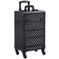 Yaheetech Makeup Train Case Professional with Rolling Drawers,Black