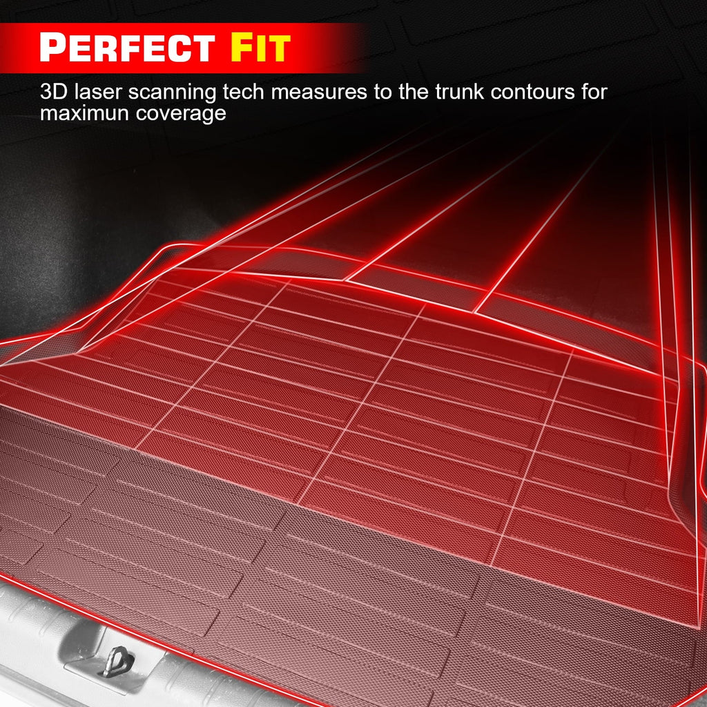 4-Door, Mat Boot Rear Trunk Pad All With Cover Ikon Liner Molded Compatible Car Motorsports 3D Bronco 2021-2023 Cargo climate Protector Black TPE Auto