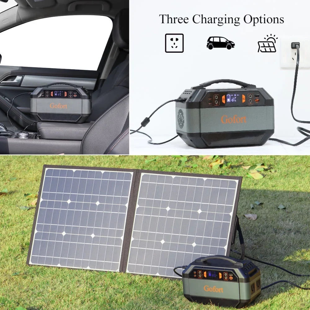 2X Outlets Emergency 299Wh Station, Portable Camping, 110V DC Power USB Backup Generator for and RV 4X AC Supply 12V Power Outlets, Home CPAP, 4X Solar Travel, exterior Outlets Power 330W with