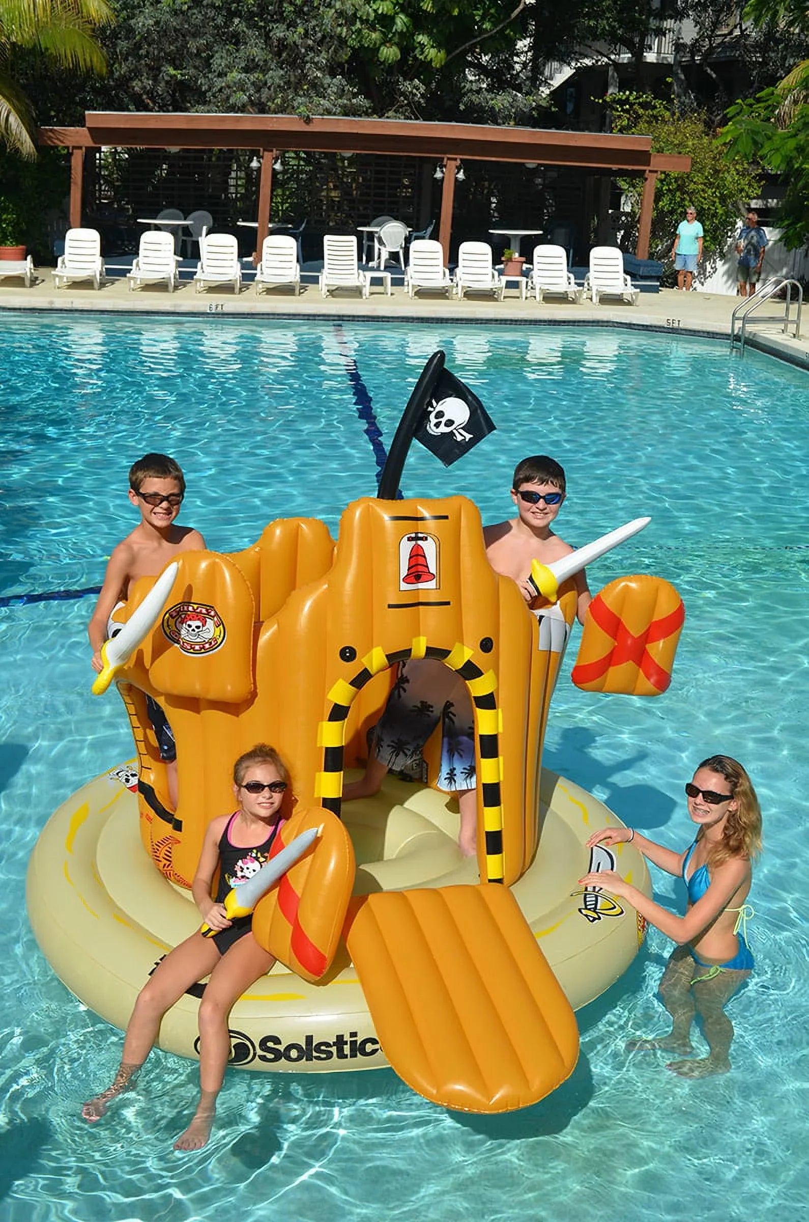 Inflatable Play Center Vinyl Pirate Multicolor Float, Pool Swimline
