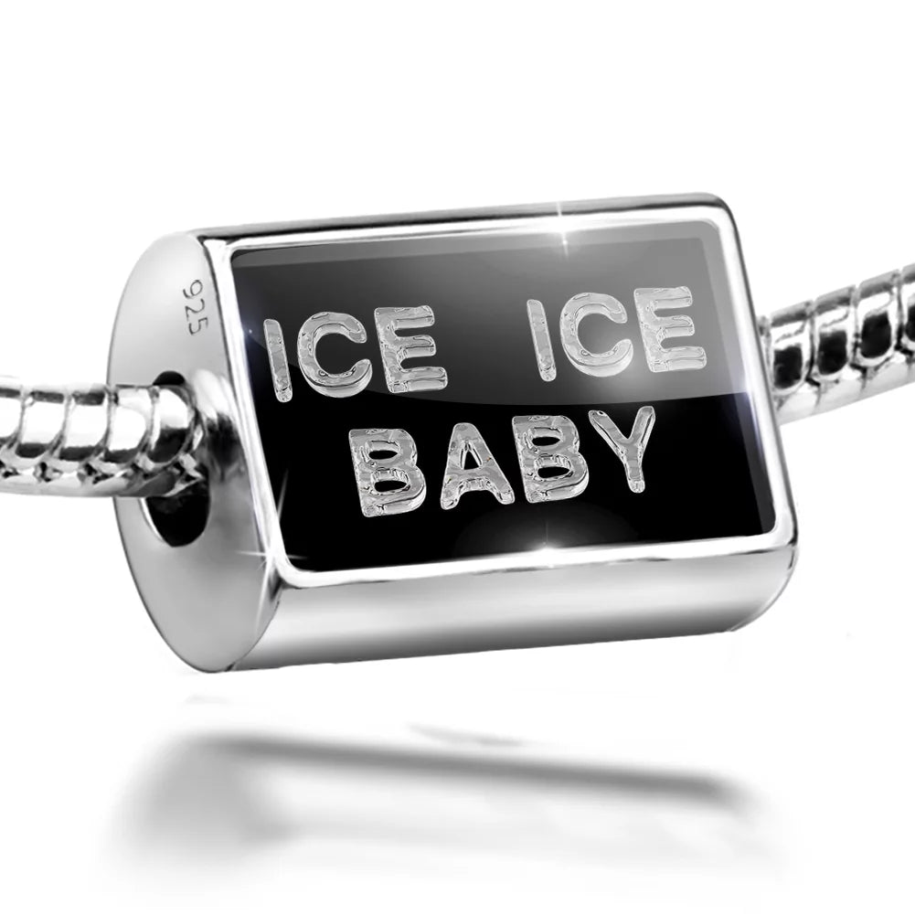 Clear Ice Ice Ice Sterling Neonblond on Charm Cubes Black Baby 925 Bead Silver