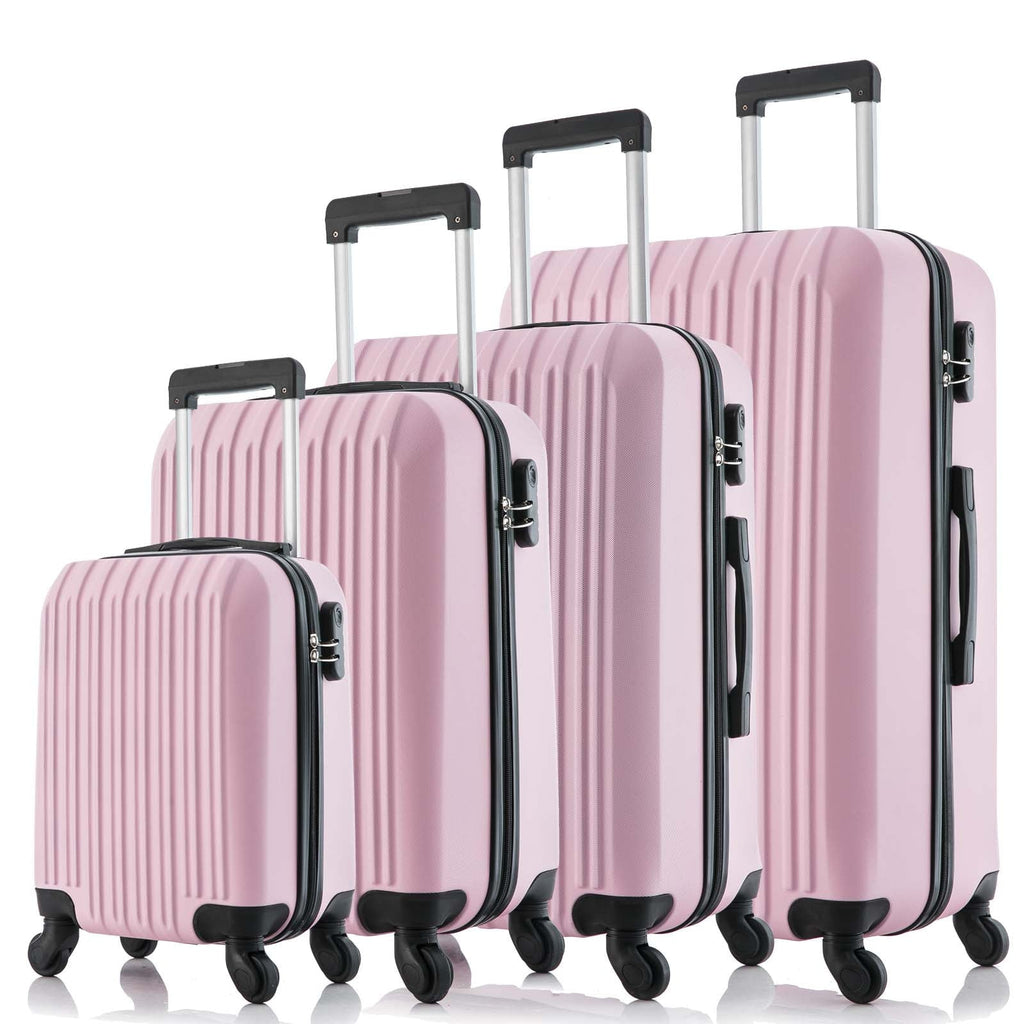 inch) Lightweight Wheels Luggage Spinner Piece Pink Suitcase (16/20/24/28 5 Hardshell Set Sets ABS