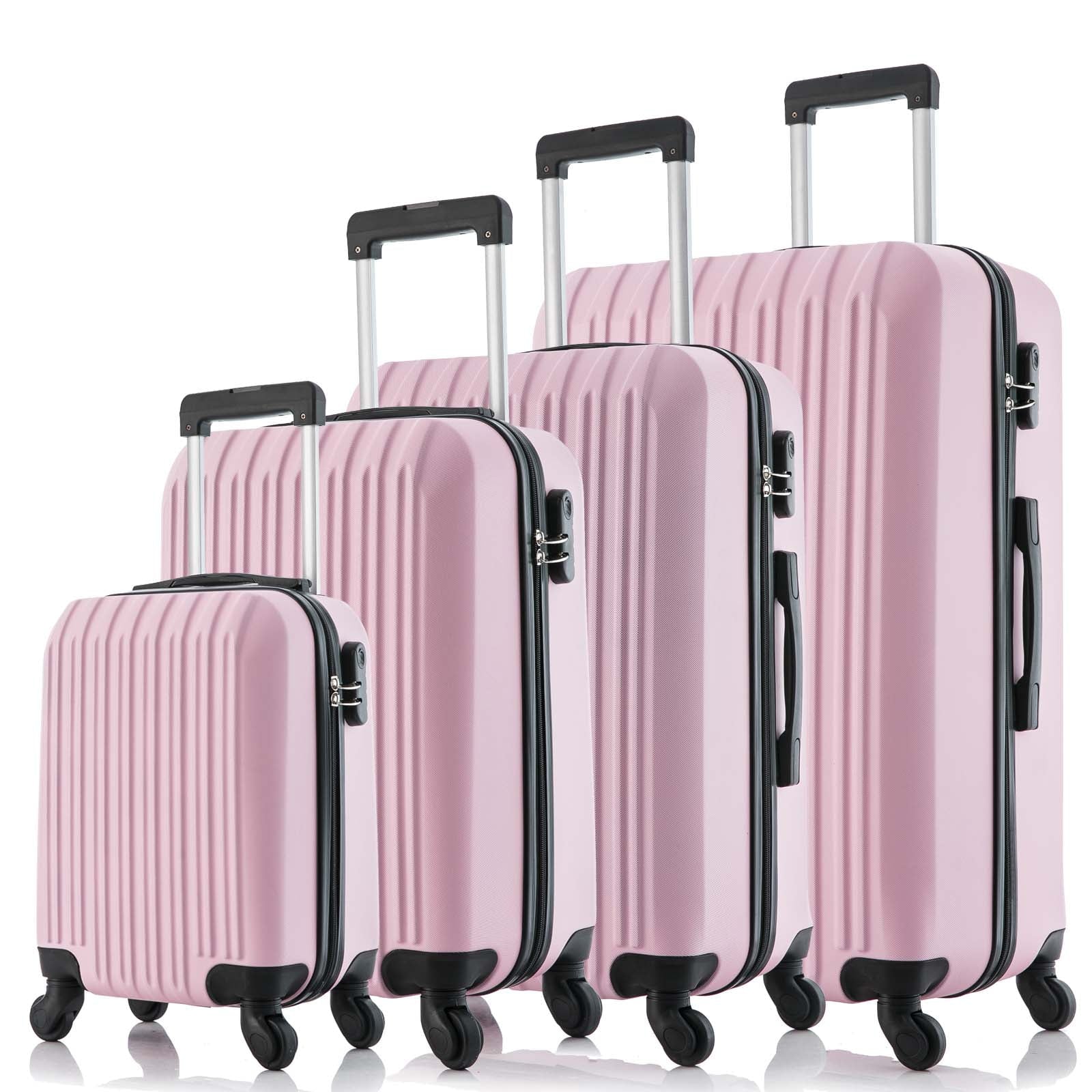 inch) Lightweight Wheels Luggage Spinner Piece Pink Suitcase (16/20/24/28 5 Hardshell Set Sets ABS