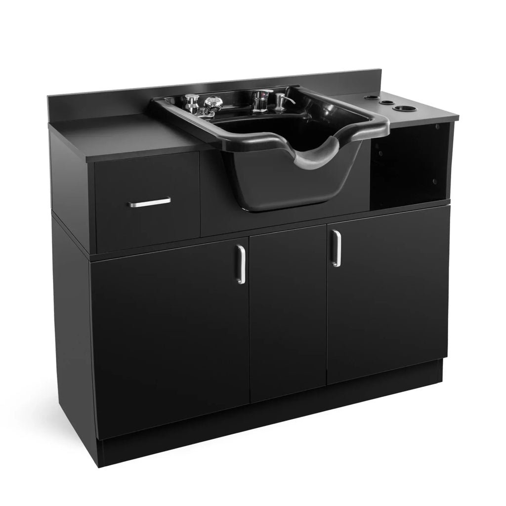 Beauty Backwash hand Hair Trap,Drawer(Black) USB,Hair with Salon Artist Station Sink Holes,P Shampoo Dryer