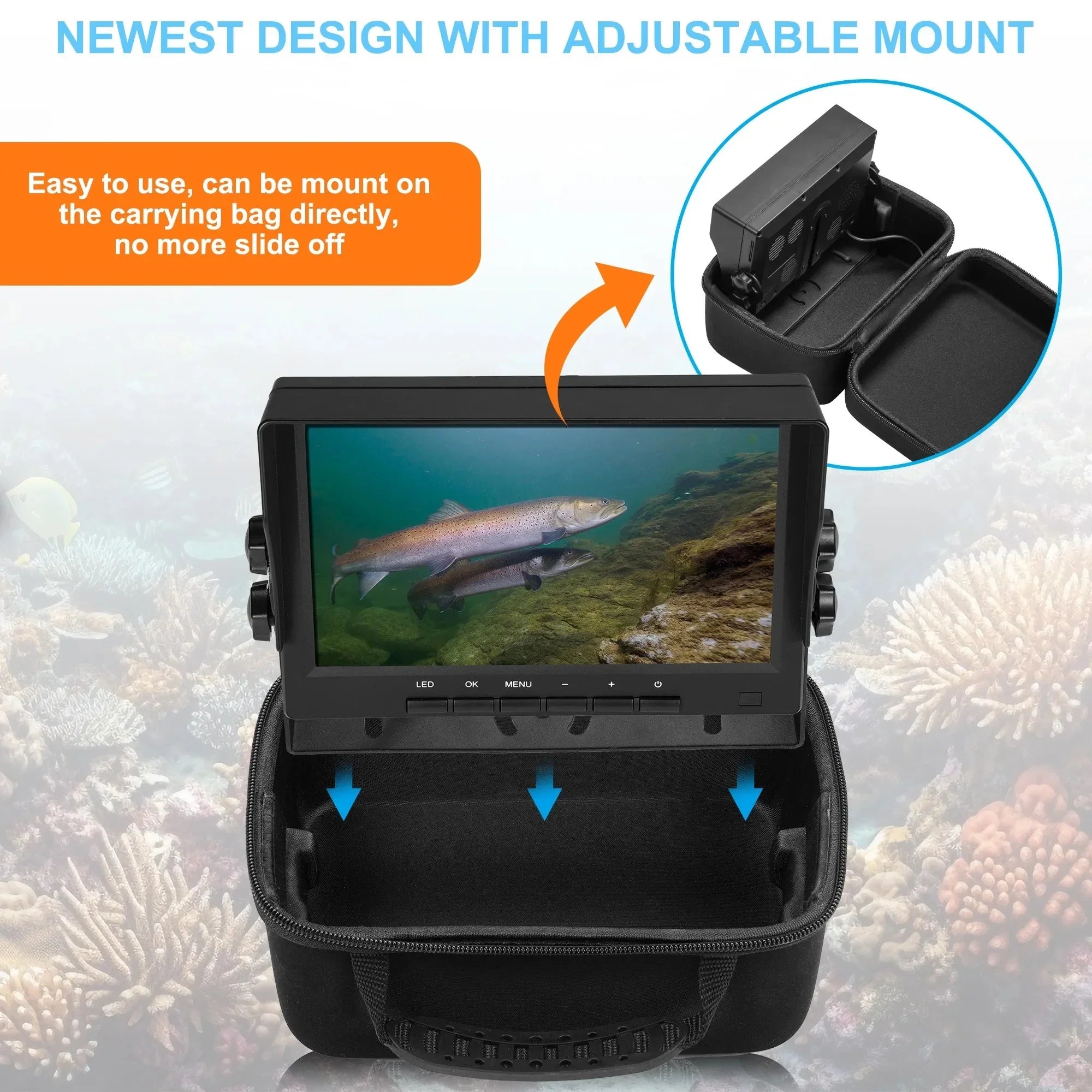 Camera inch Finder for Underwater Ice Boat Fishing Fishing Lake Kayak with Ice Bracket Fish 7 Ice Fishing