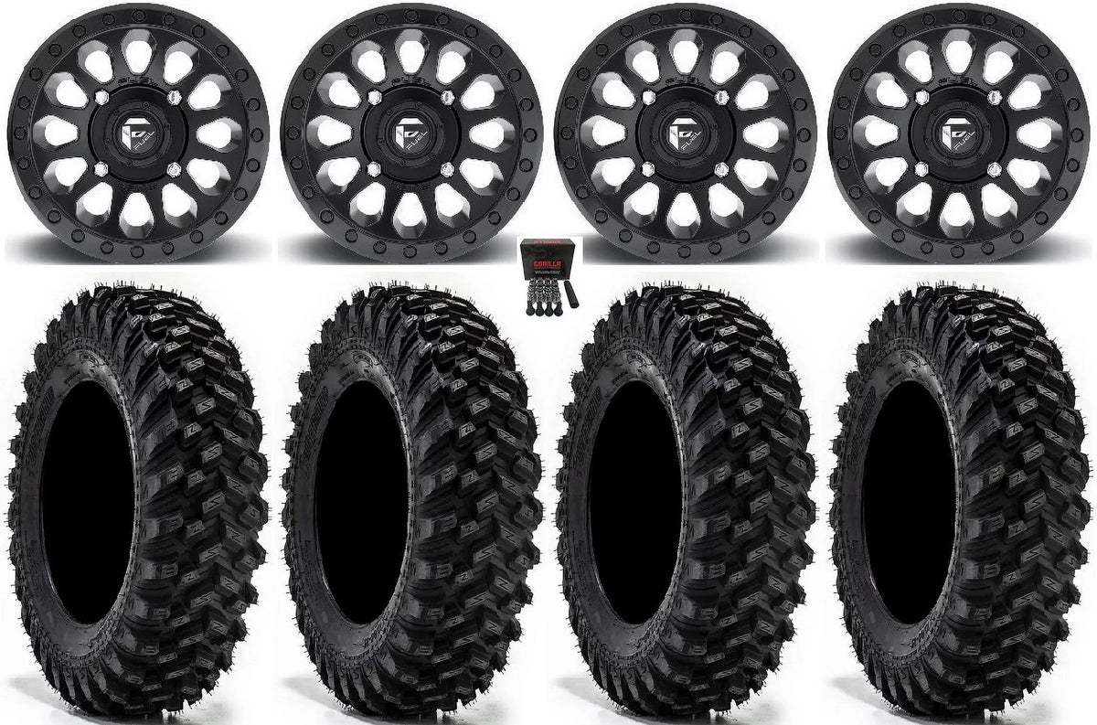 Pro 30" FXT Kawasaki XT Black Wheels 14" Tires Fuel Mule Vector Warrior