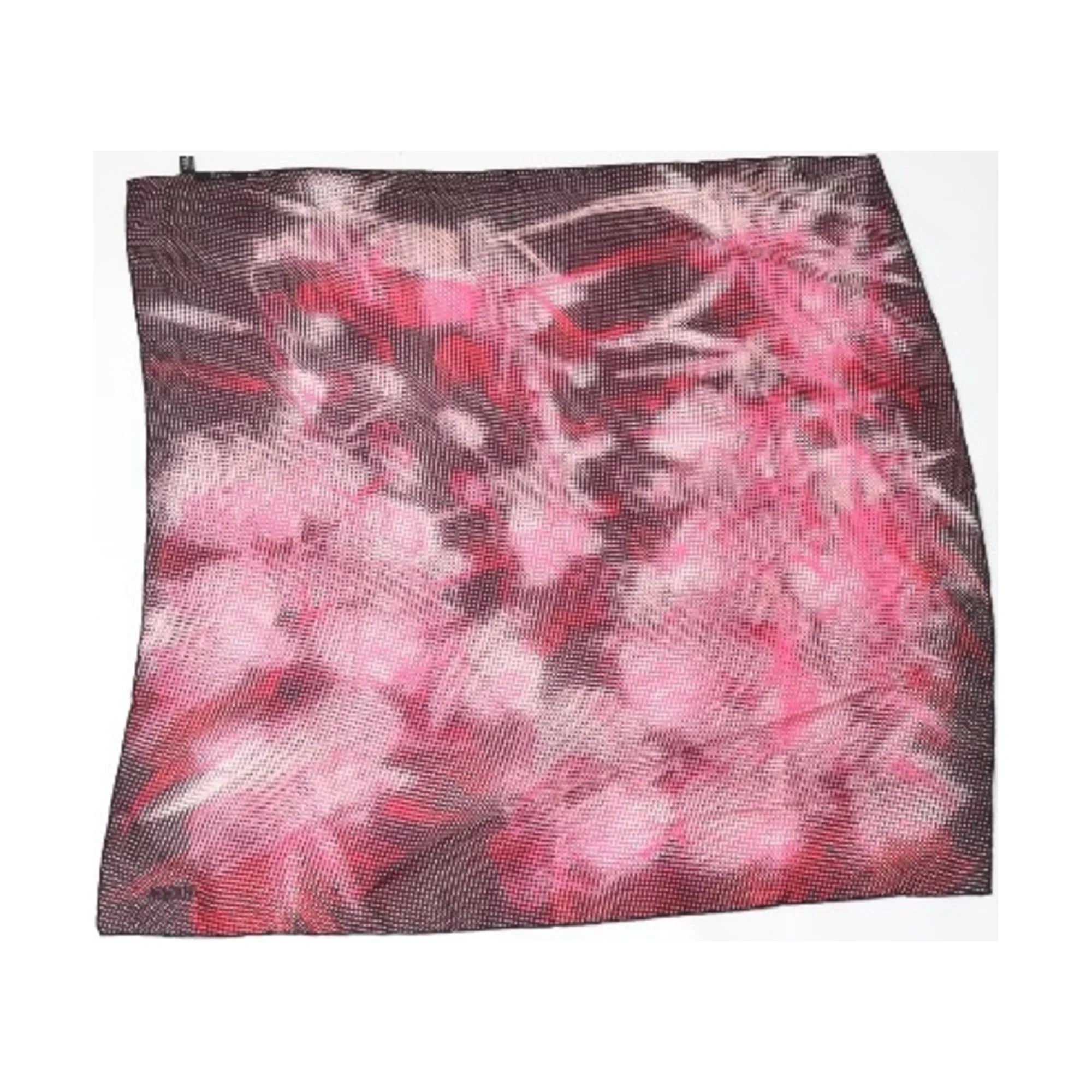 100% x Pre-Owned Scarf Dot Silk Pink Black (Good)
