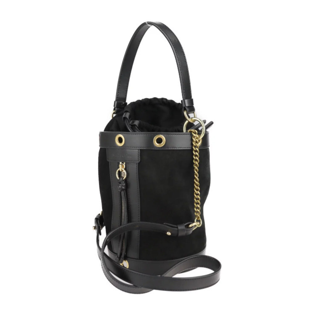gold sea Debbie 2WAY black Chloe SEE Pre-Owned metal leather CHLOE fittings See by shoulder handbag by suede tote BY bag Chloé (Good)