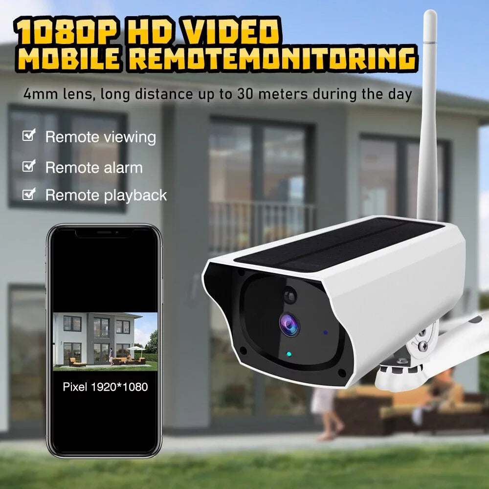 System Wireless Solar Home Camera AI 1080P MDHAND GB Camera exterior Camera, Detection exterior, Card + IP66, Pro 32 Surveillance Memory Security