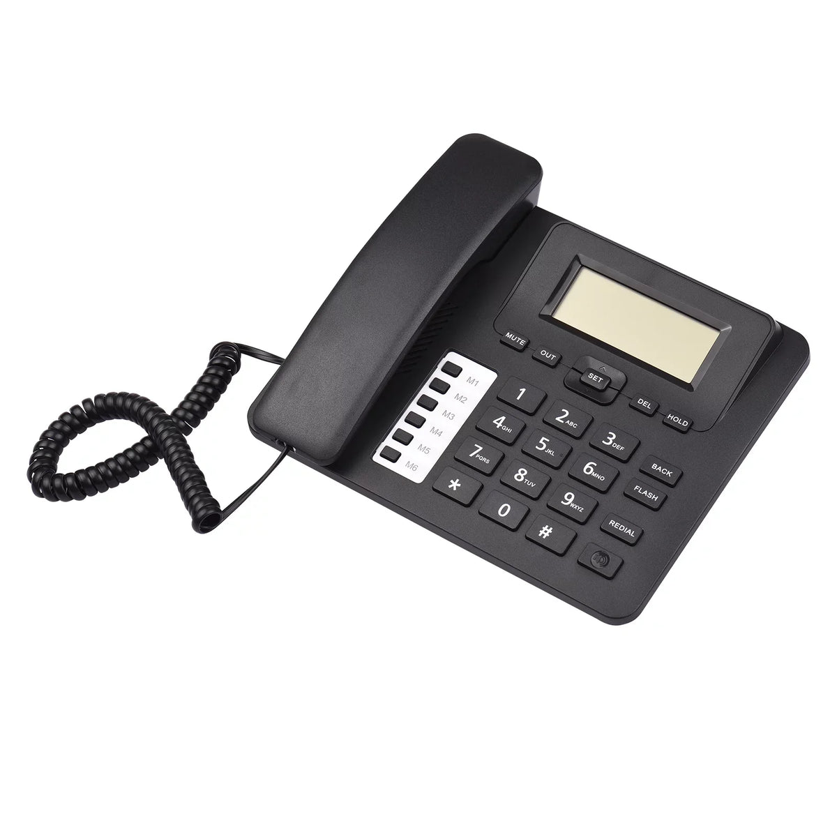 Dual Built-in Sound Chip Hands-Free/Redial/Flash/Speed Corded Date IC Control Support Elderly System Phone Phone Home Real-time Landline Black Dial/Ring DTMF/FSK for Desk Seniors Telephone