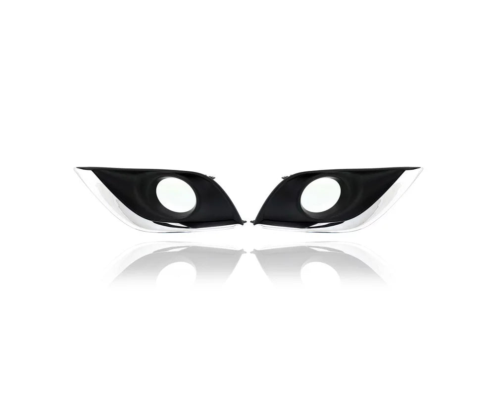 '15-19 - - Fog Molding Compatible/Replacement Black Bezel + Sedan for Cover Driver 622576W80A Left Chrome Pair, Versa Light & Passenger - 622566W80A, With Right Set Nissan Hole SV/SE/SL-