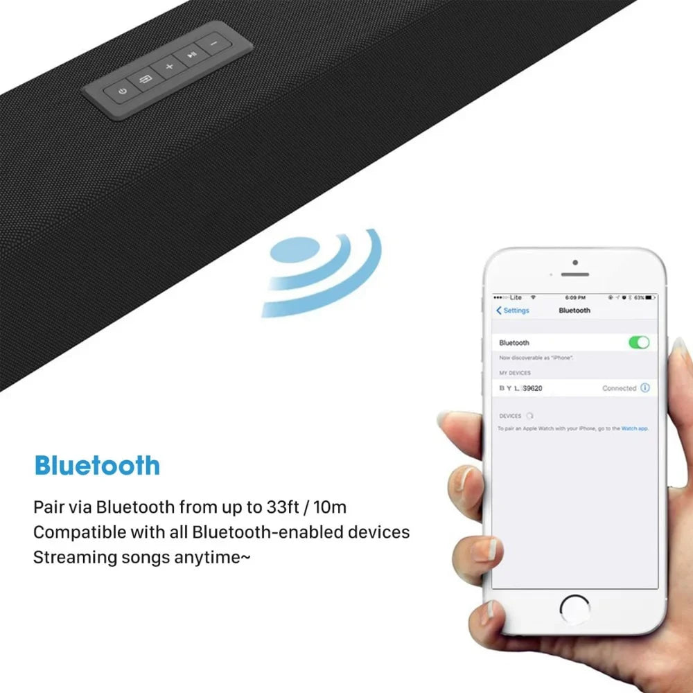 TV Bar Wall Home Theater Wireless 120W 2.1 Remote SoundBar Control Speaker System 3D SHANNA Bluetooth Mount Sound Surround