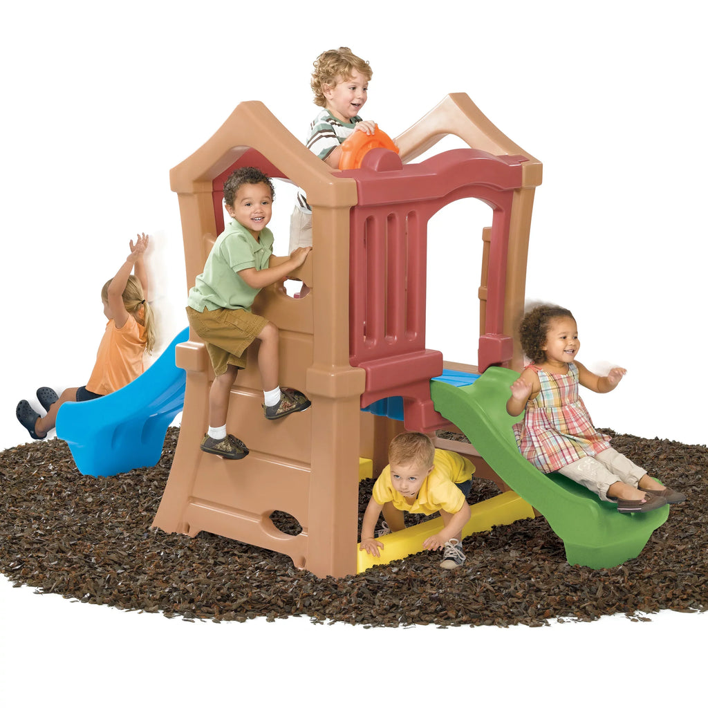 Toddlers Play Double Slide Climber, Up Step2