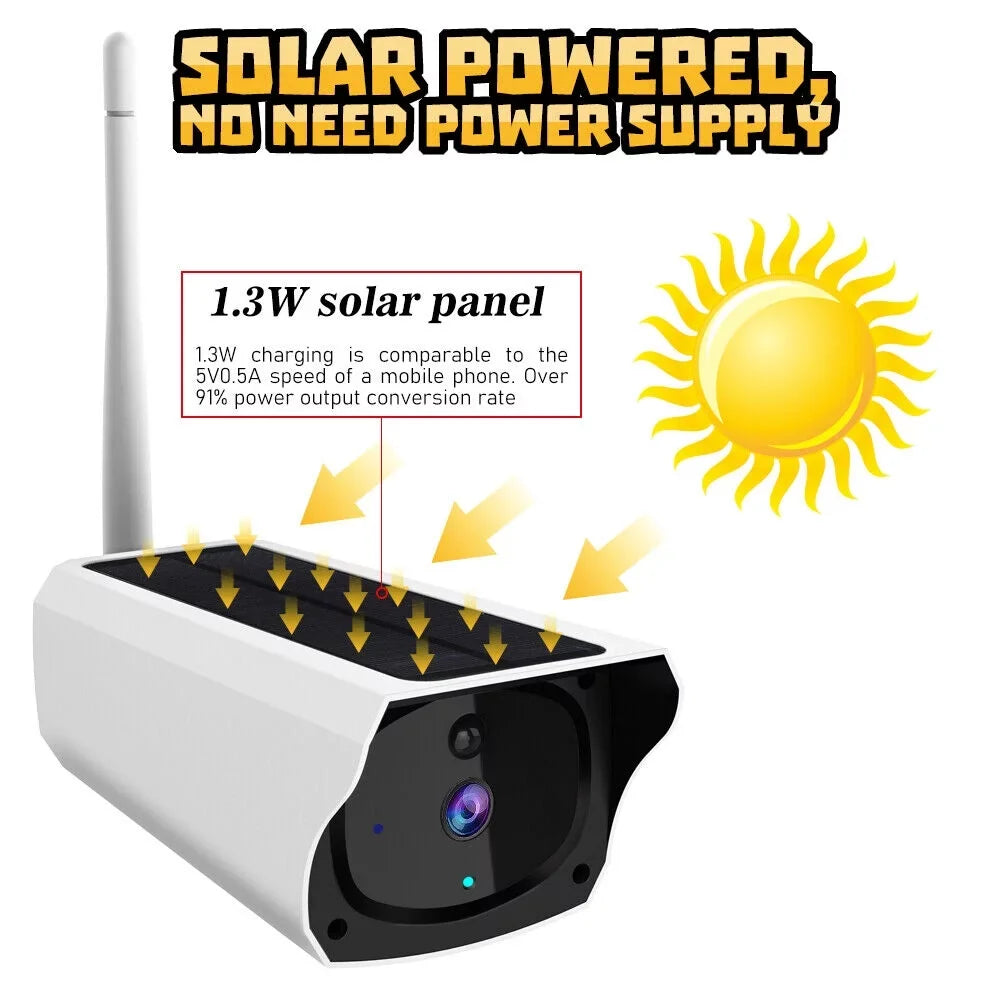 System Wireless Solar Home Camera AI 1080P MDHAND GB Camera exterior Camera, Detection exterior, Card + IP66, Pro 32 Surveillance Memory Security