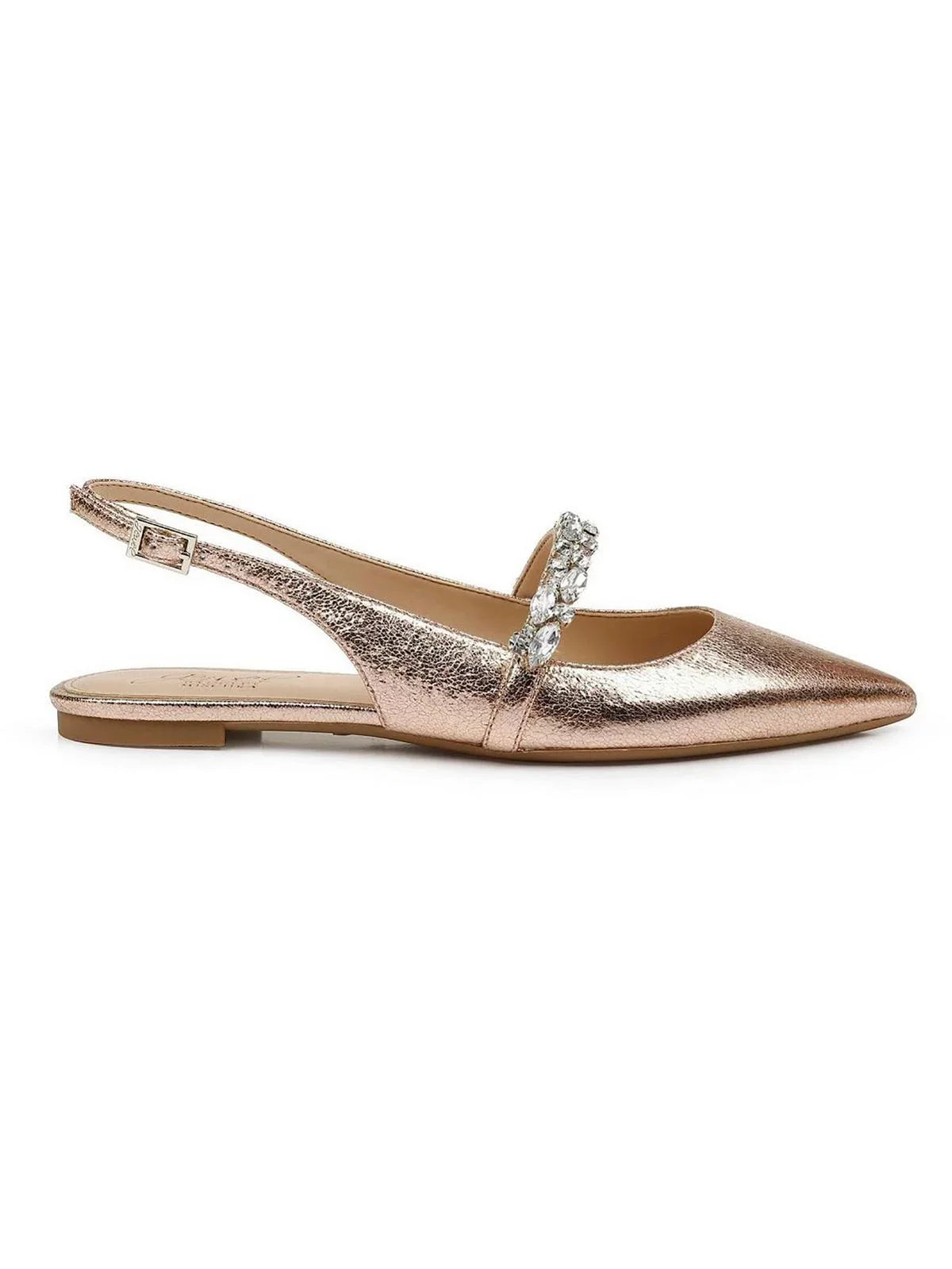 Badgley Pointed Mischka Jewel Leather Slingbacks Womens Bambi Toe Faux
