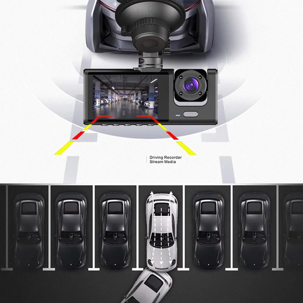 Kepeak Lens Car Video Dash HD Cam Front/Rear/Inside Dual G-Sensor Camera 1080P Recorder