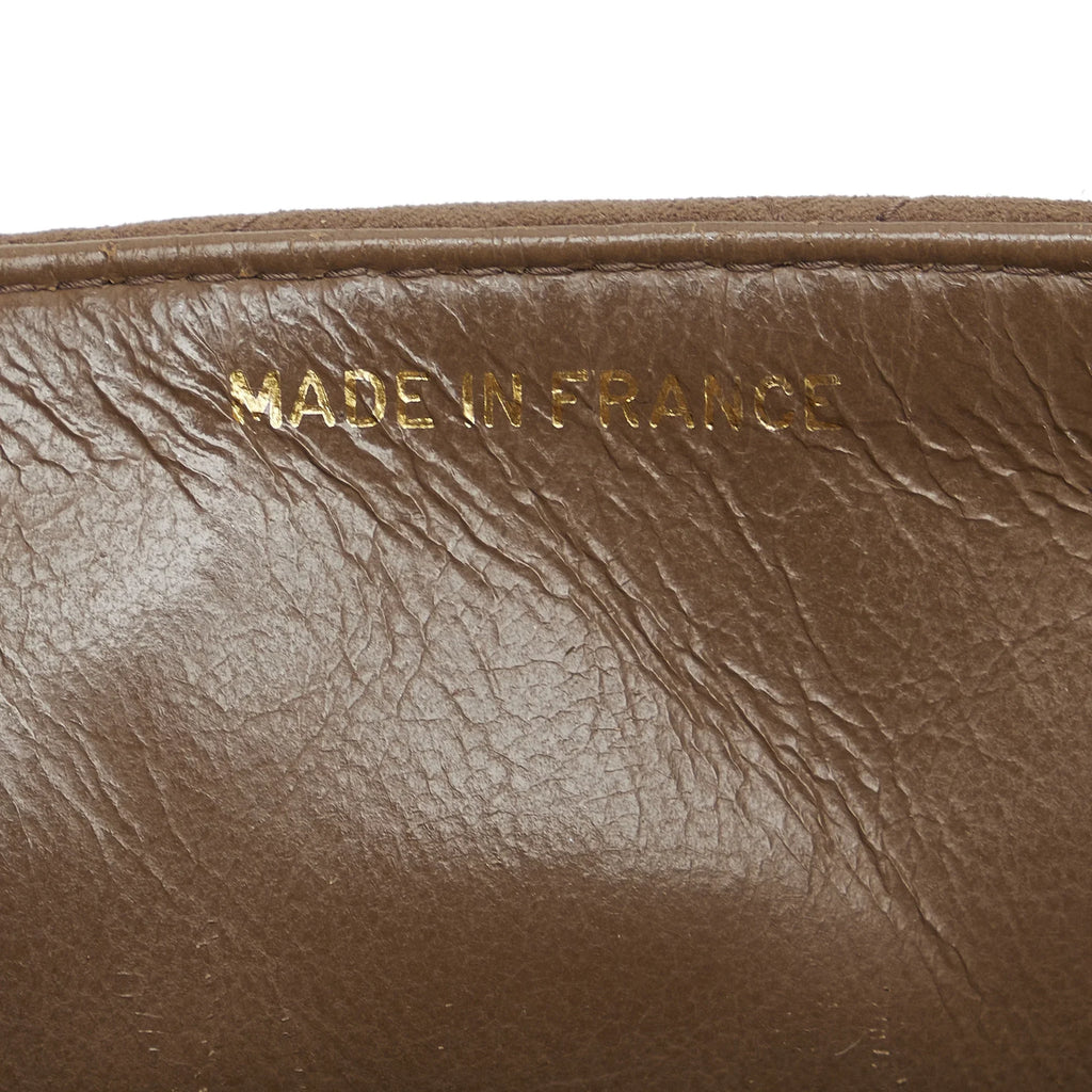 Brown Pre-Owned Suede Mini Flap Square Unisex Single Bag Authenticated Classic Crossbody Leather (Good)