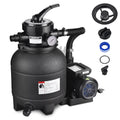 2640GPH Sand Above Strainer Filter Ground w/ Valve Yescom 12" 3/4HP 4-Way Pool for Pump