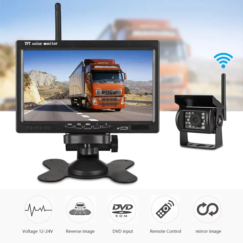 Assist Camera Car Lcd Car Display Rear Willstar Monitor Function Truck Wireless Monitor Rear Engineering Navigation Night Vehicle 7 Front Truck Vision Monitor Visualizer Parking Inch Car