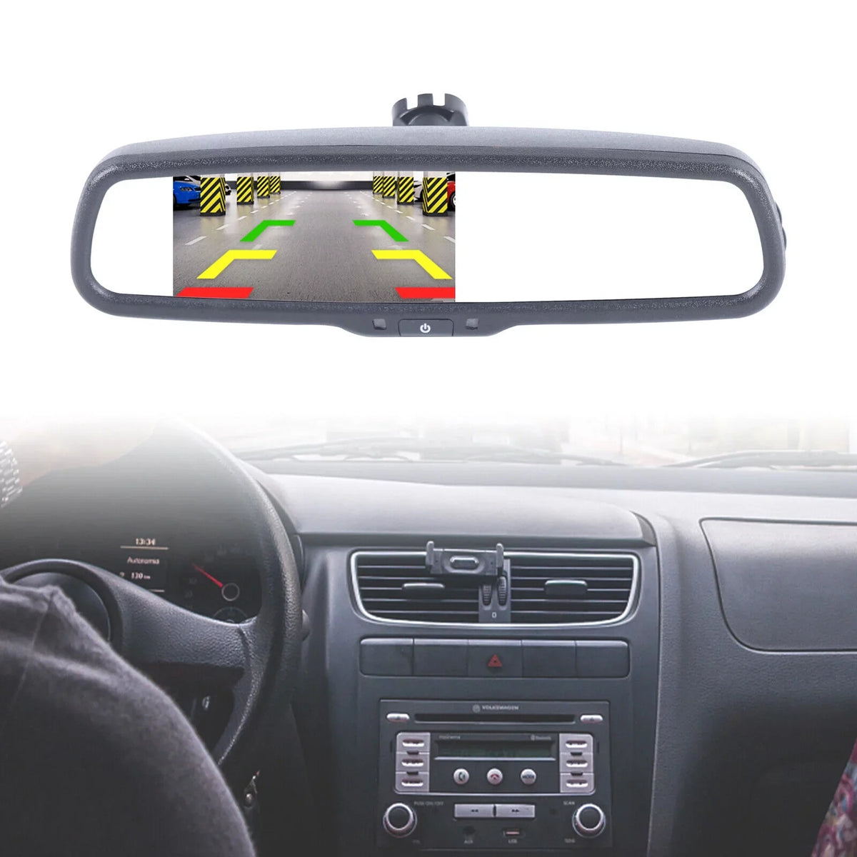 Monitor &Bracket Mirror LCD Parking Backup Rear Camera View 4.3" Reverse For TFT