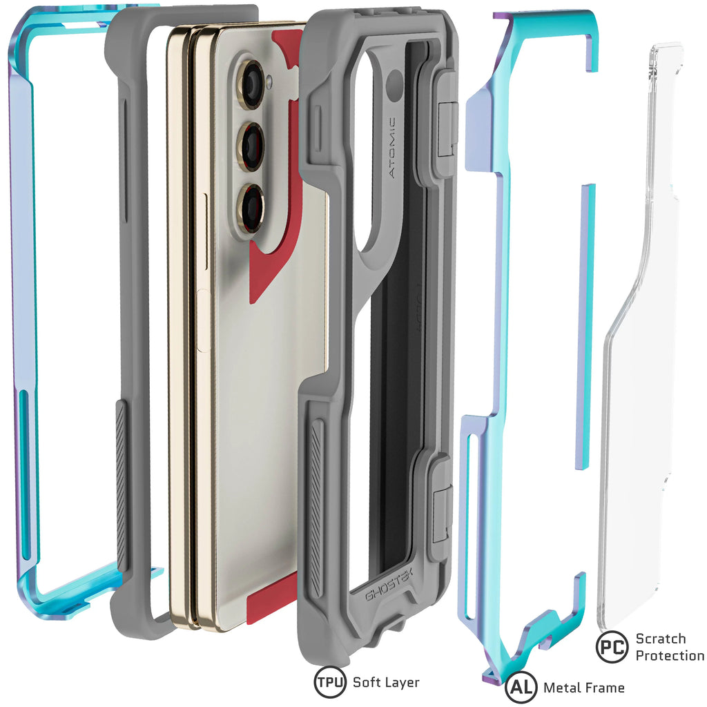 Fold Phone Atomic Galaxy Ghostek Metal Cover Slim (Prismatic) Z 5 Clear Aluminum Case