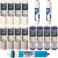 (15 50 w/ Cartridges GPD Set Replacement Filter Membrane Reverse pcs) RO Osmosis