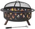 exterior Grill Clover Pit Campfire Portable Fire Burning Pit & Wood