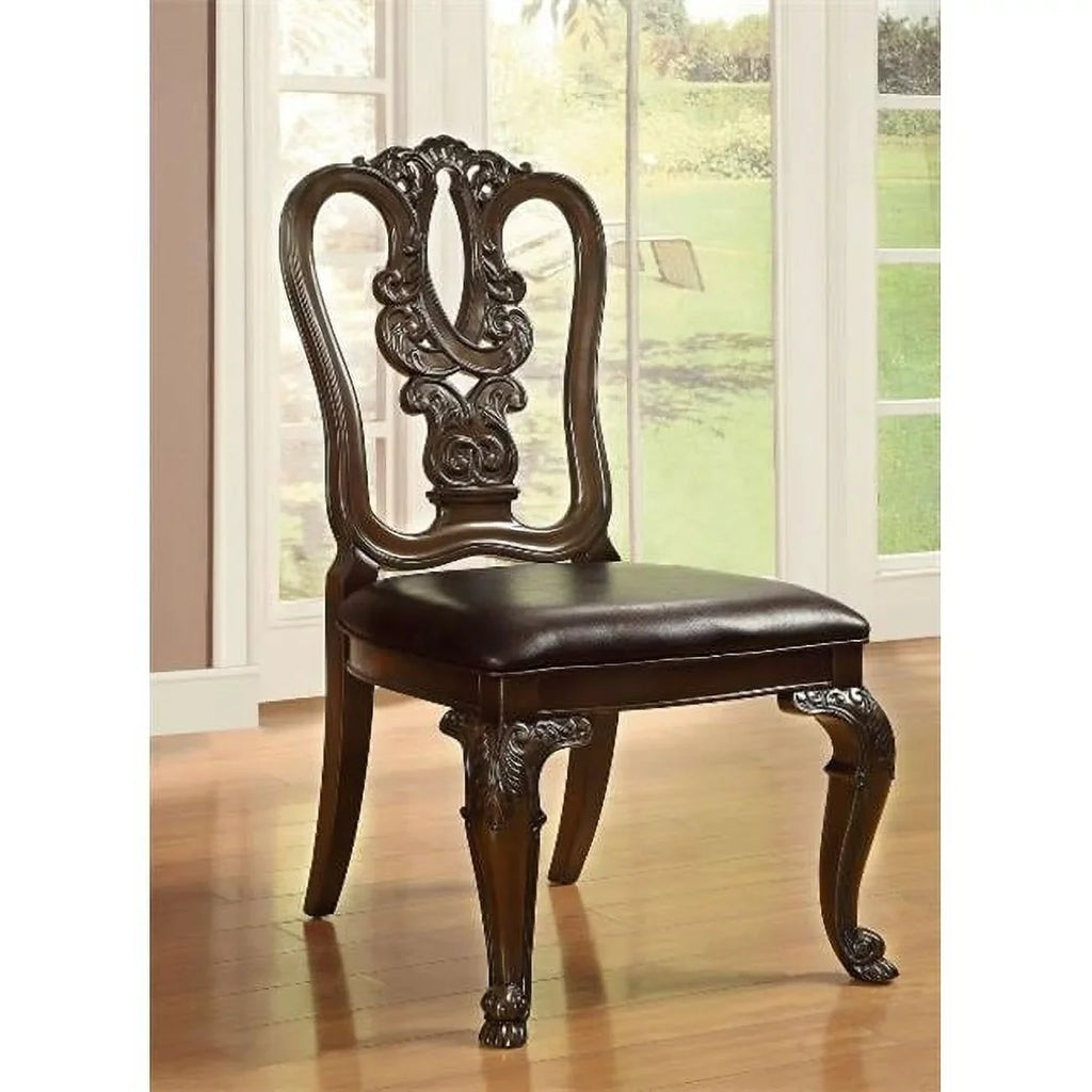 2 Brown IDF-3319W-SC Chair- Woden - America Pack Of Cherry Furniture Side