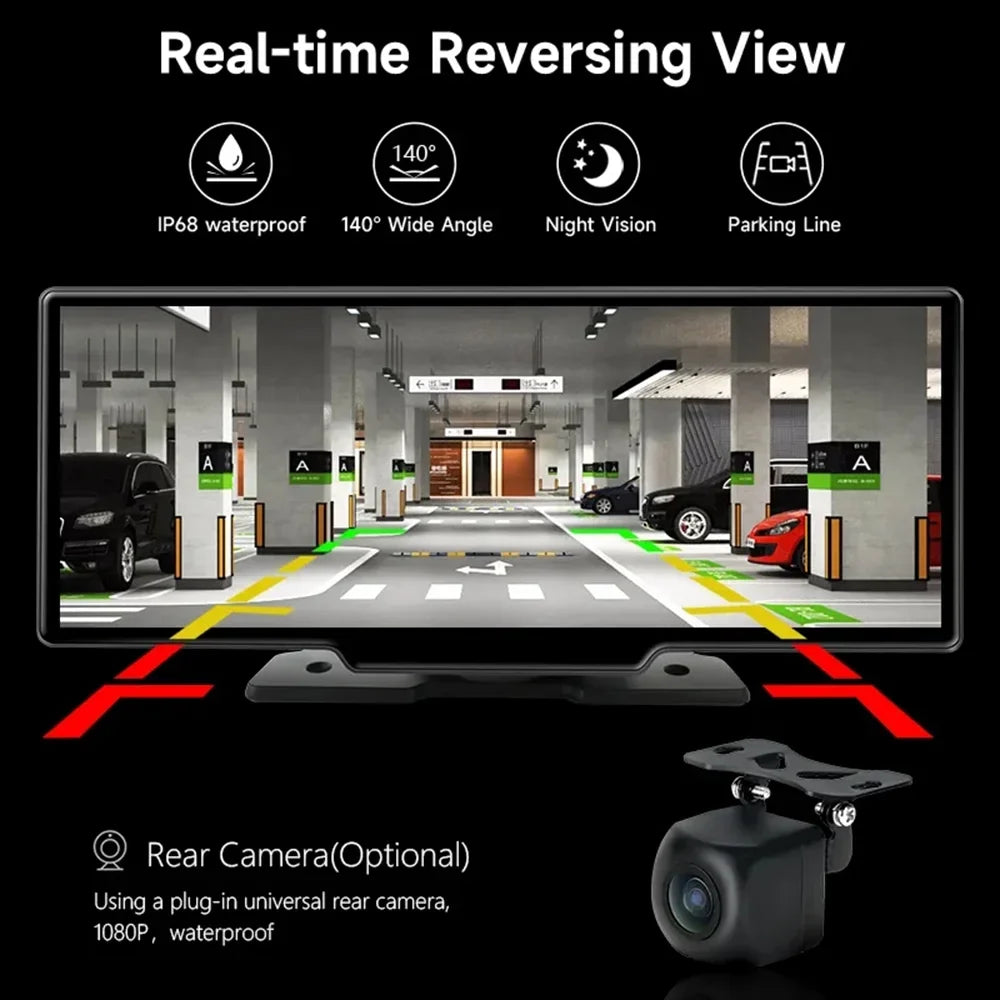 Carplay Car Dashboard Inch Mirror Rearview & Camera 10.26 Android Auto DVR camera Navigation DVRS,Front Masslatie Monitor Cam GPS Dash Video