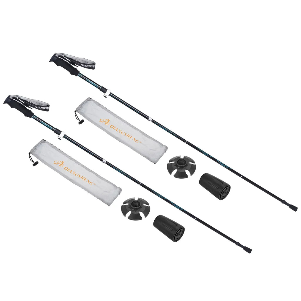 Poles, Hiking Telescopic Blue Uxcell Trekking Collapsible Inch 53 Pole 2Pack