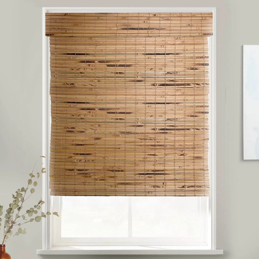 | Privacy) Bamboo | Custom Roman 60"H MOOD Cedar Woven Shades 52"W | for Wood Natural NATURAL Natural | Cordless (Great Shades X Designer Windows