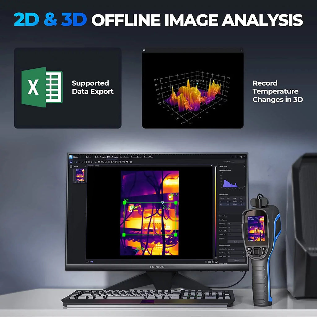 Resolution x -4°F~1022°F Imaging 256 Camera Thermal Infrared Thermal TC005 IR Handheld 192 Dual-Camera Imager High TOPDON
