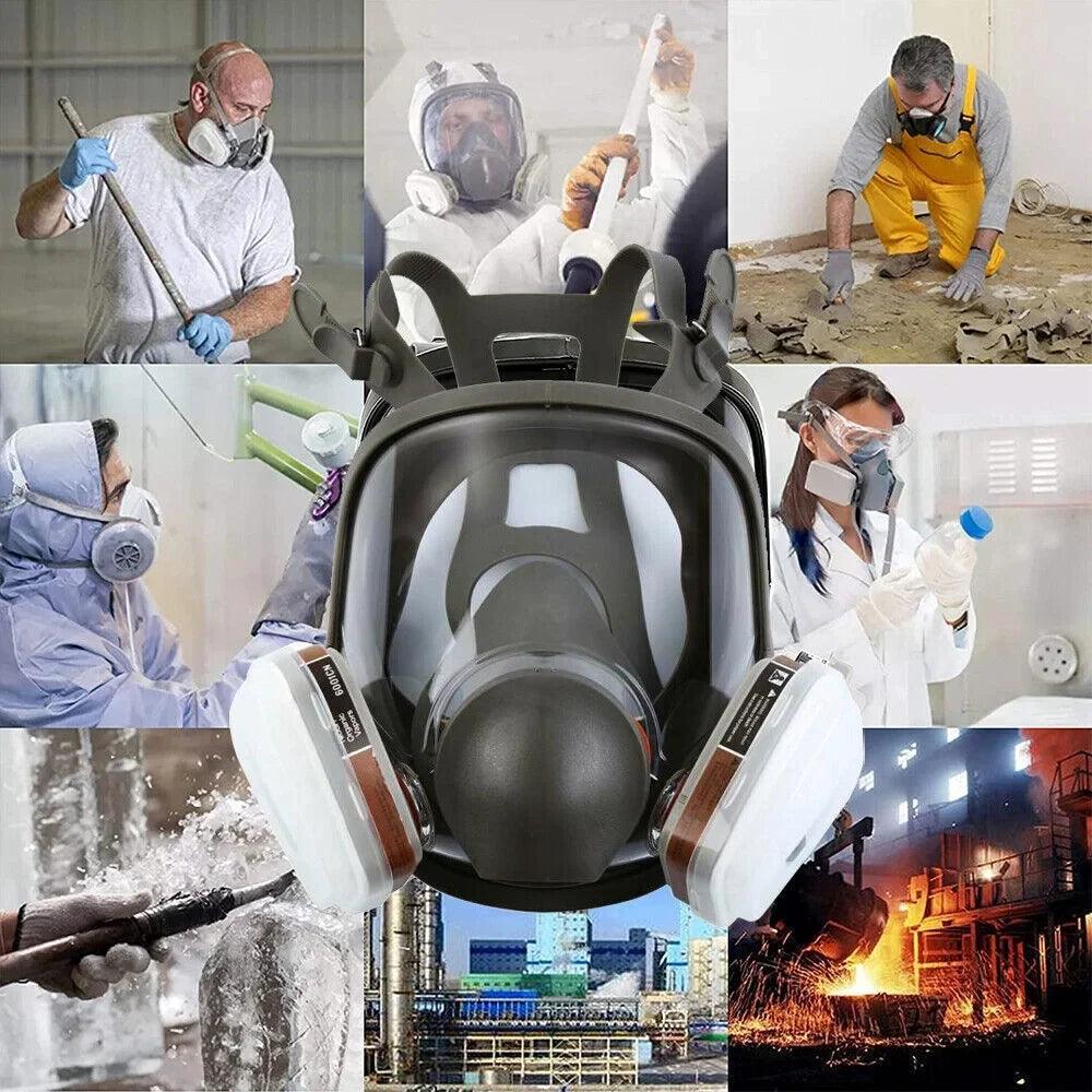 Full 6800 Face Mask w/Filters Spraying Facepiece Set Painting Respirator Gas for