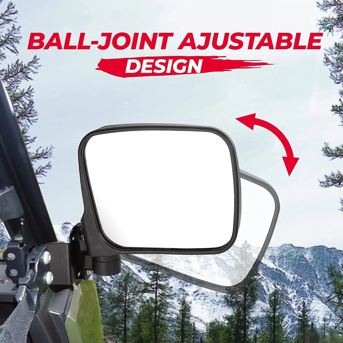Compatible Polaris 500 2015-2022 900 Mirror Side Mirrors Kemimoto View 570 Ranger UTV with Rear