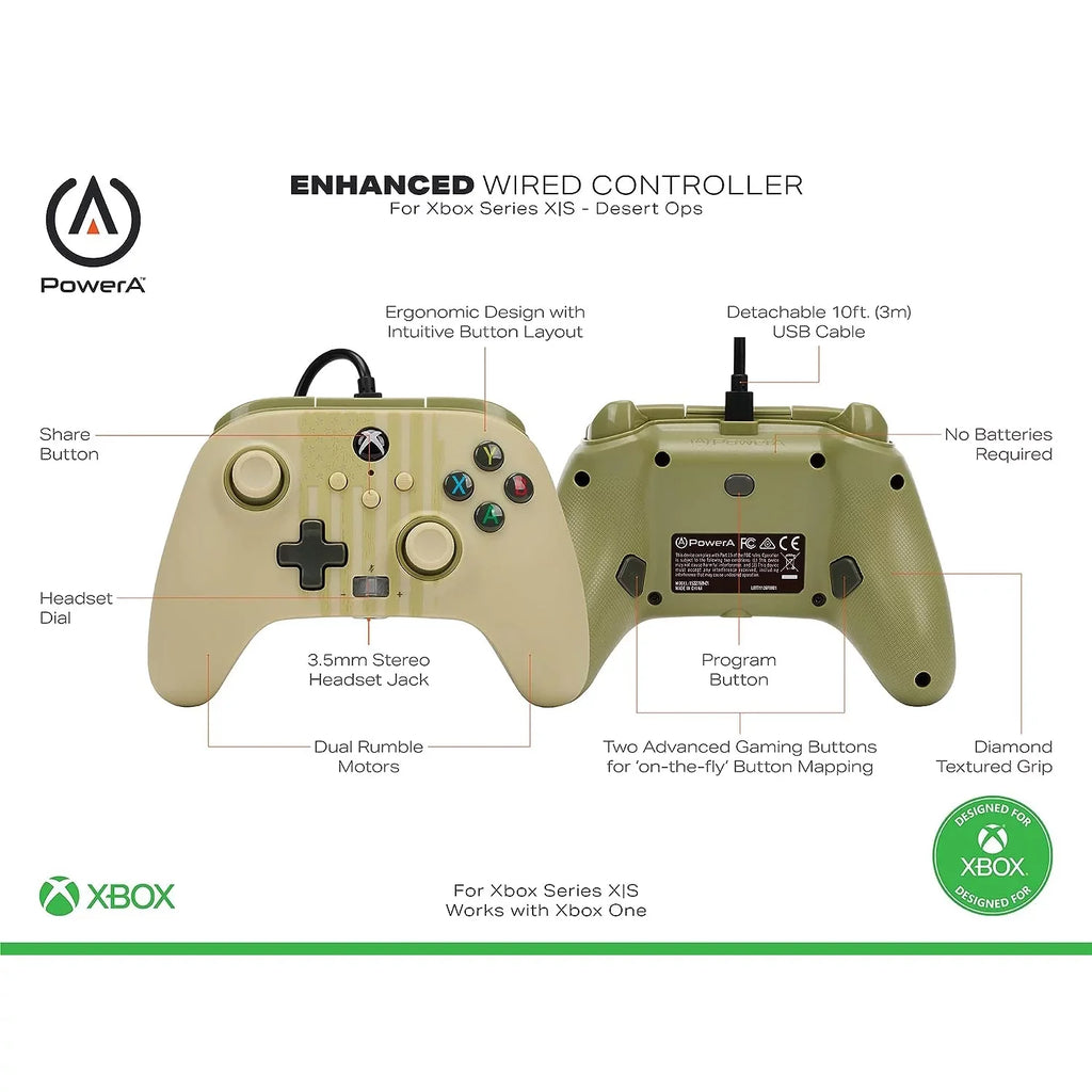 Enhanced Bundle 1TB Controller (Desert Microsoft with SSD Xbox Wired Ops) X Series