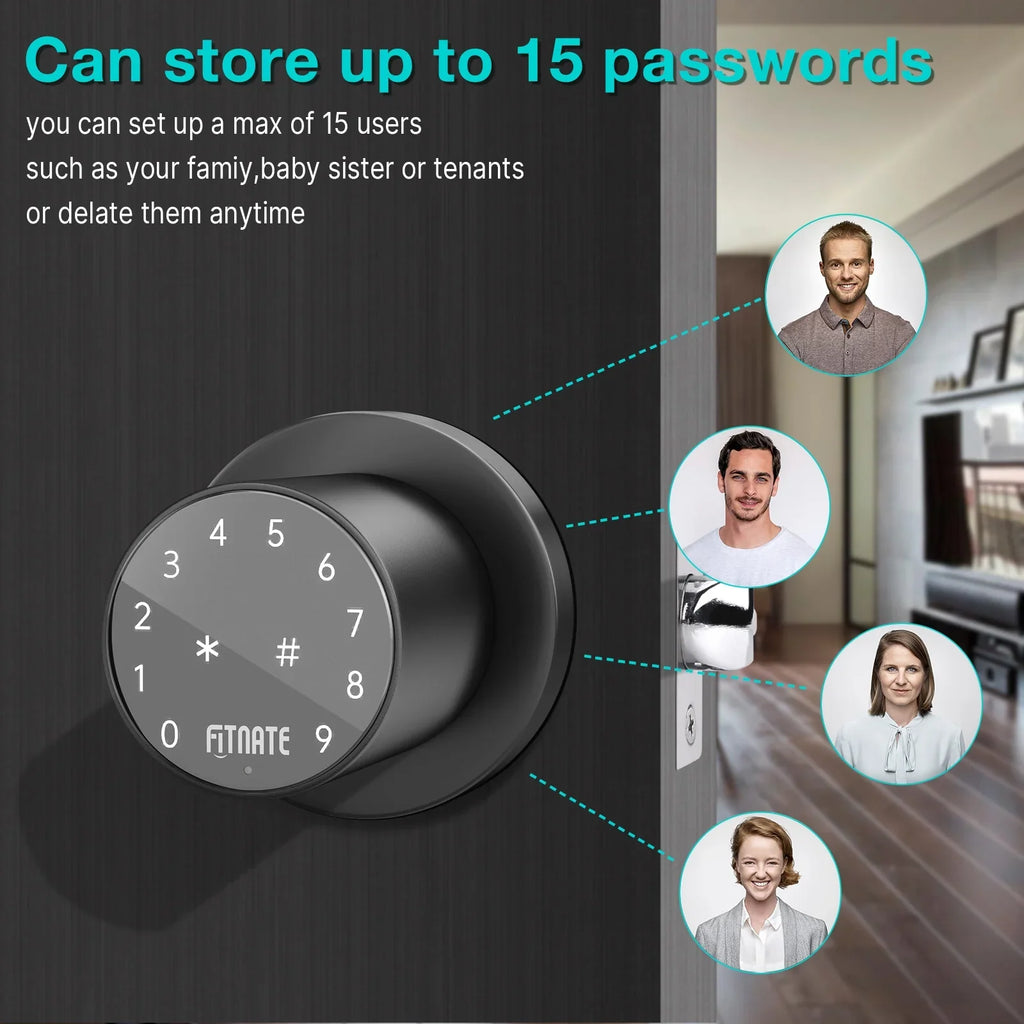 Digital Knob Smart Password Electronic App Control Keypad Door Lock Code