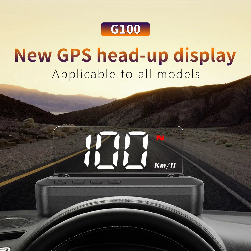 Display Speedometer, Alarm Driving Head-Up System Screen Dual Display, and - Alarm, Car Fatigue with (HUD) GPS Digital Dual Overspeed