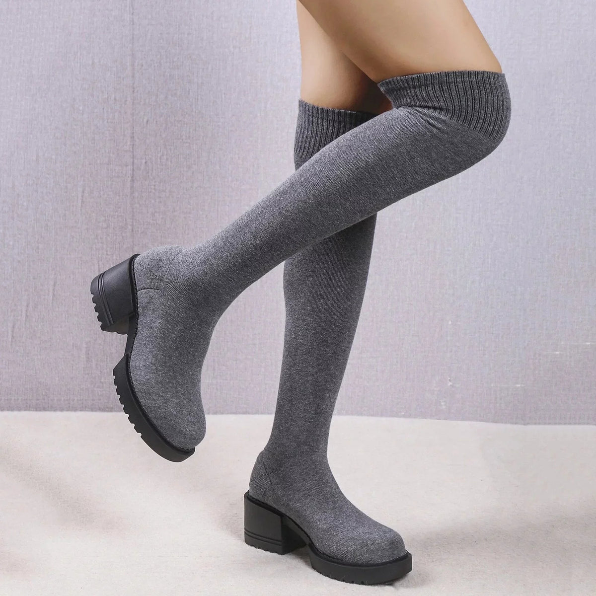 Heeled for Boots Sock Ladies on Winter Women Women Work Waterproof Length dimension Boots Long Buckle Boots Boots Boots 11 PMUYBHF Minimalist Pull Knee Snow