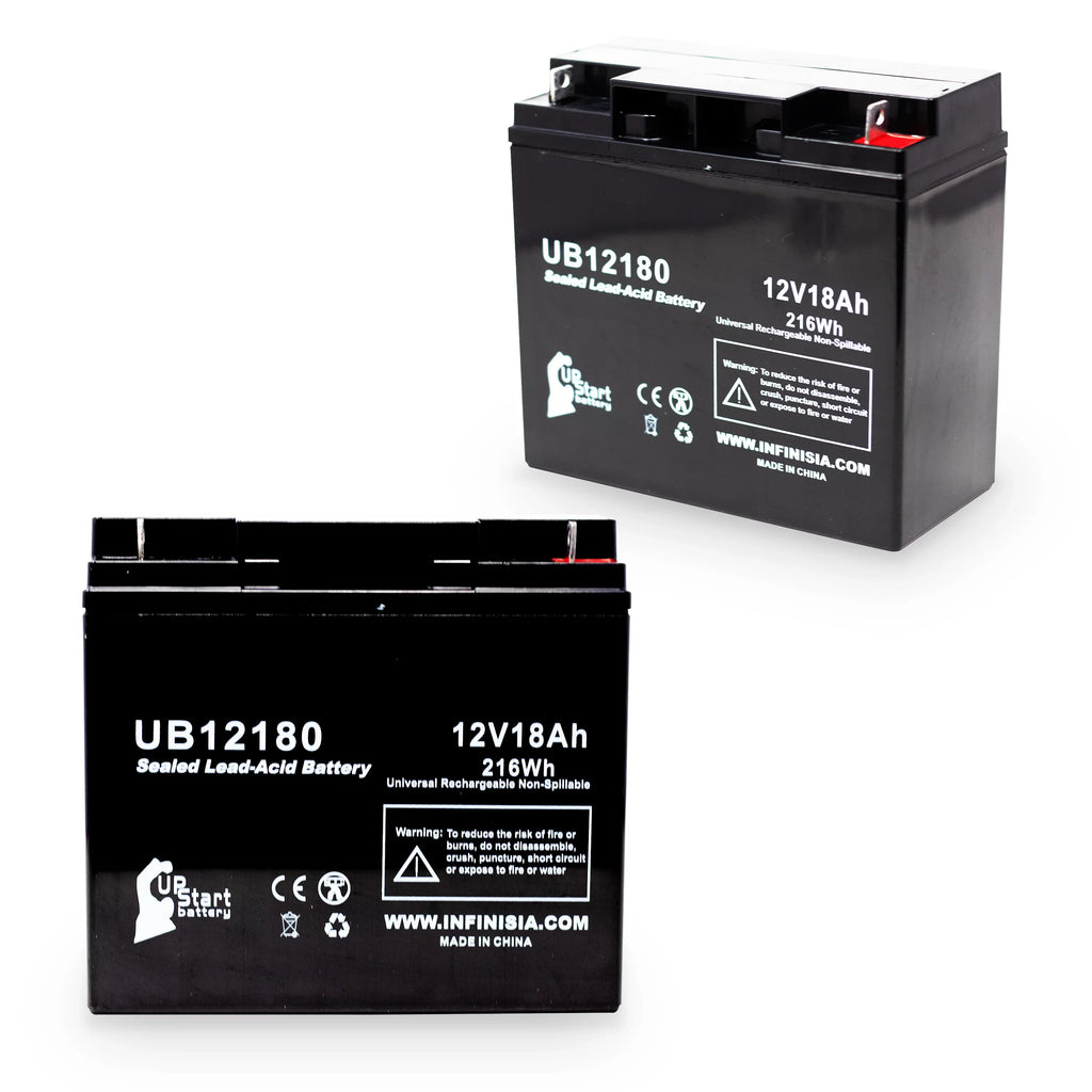 2x T4 AGM, / PX12180 - Universal - Terminal, Pack Portalac Lead 18Ah, Compatible Replacement Battery 18000mAh, Battery Acid UB12180 SLA) (12V, GS Sealed