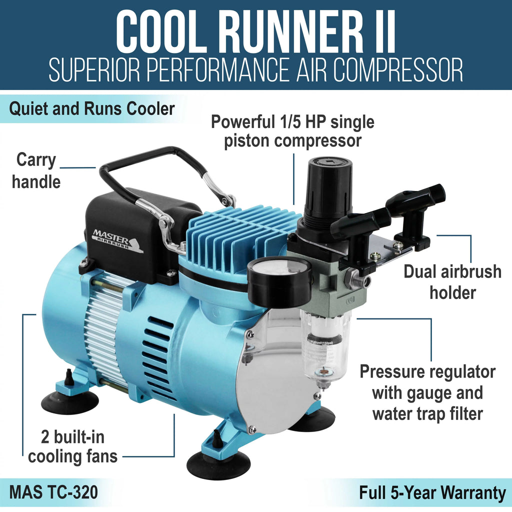Master Hose Colors 6 TC-20, G22, with Professional S68, E91 Kit Airbrush Compressor Air Createx Master Wicked &