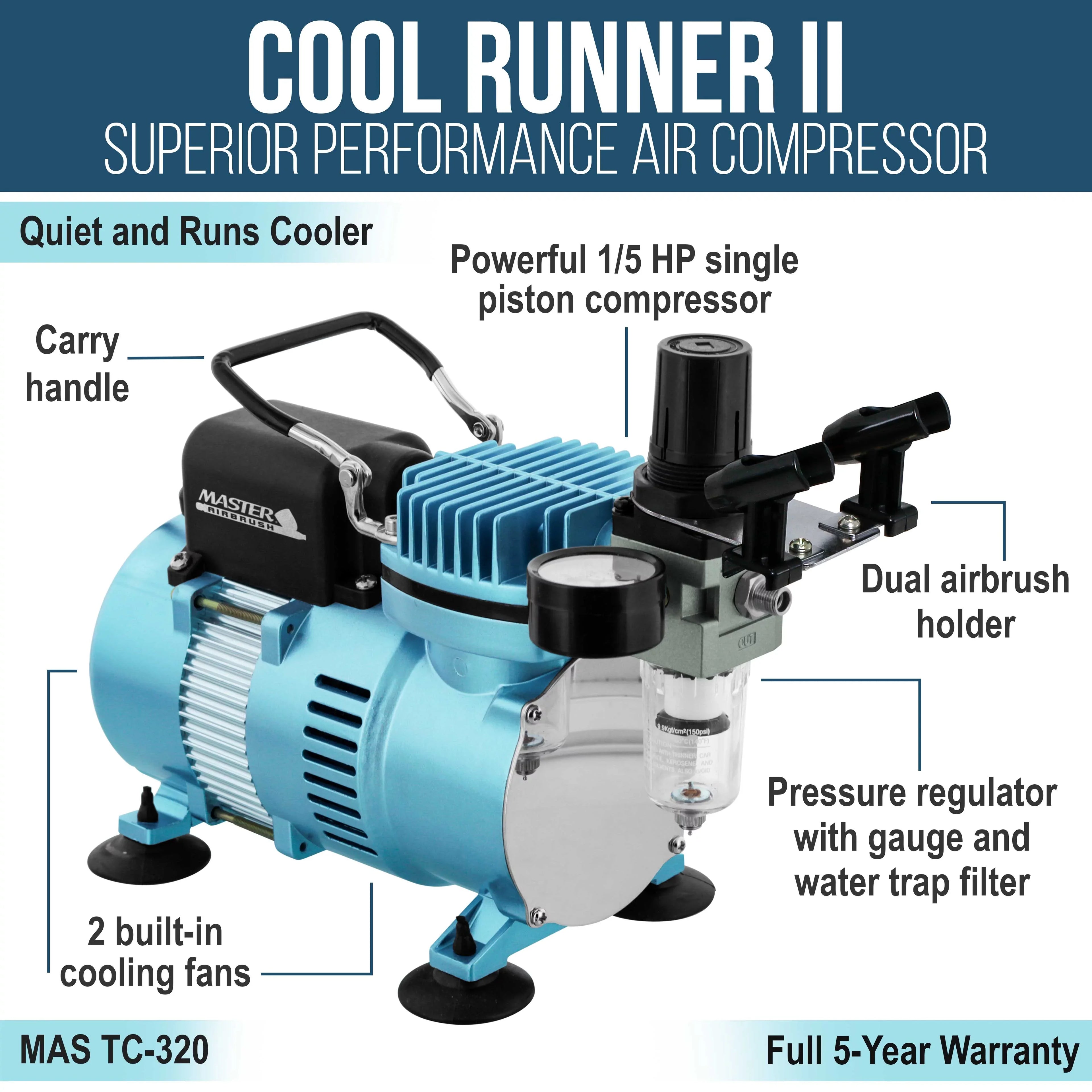 Master Hose Colors 6 TC-20, G22, with Professional S68, E91 Kit Airbrush Compressor Air Createx Master Wicked &