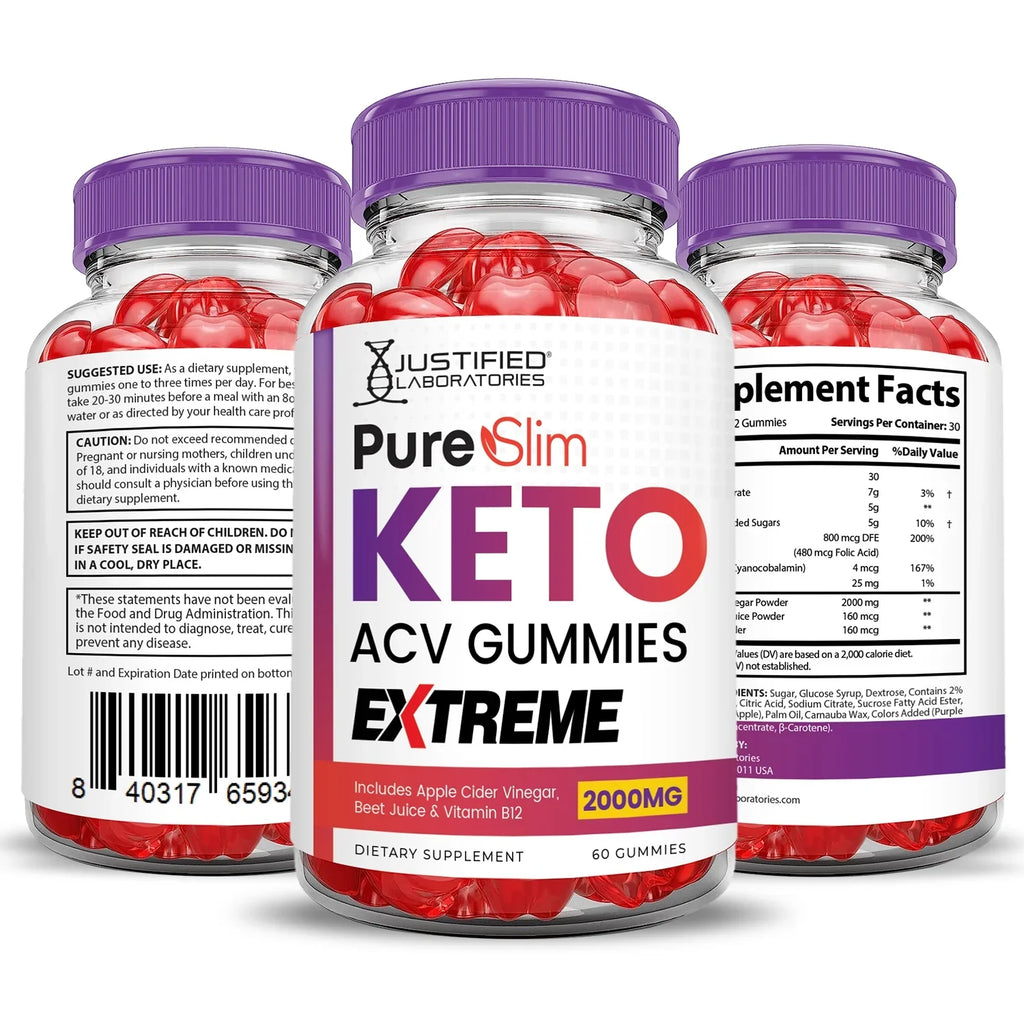 Extreme (2 Pack) ACV Gummys Gummies Supplement 120 Slim 2000mg Dietary Pure Keto