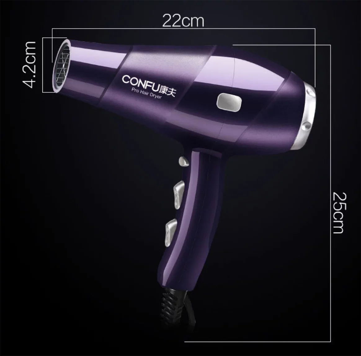 cold Hair Shot Shinier for Dryer, Settings, for and Concentrator 2 Speed Button, Nozzle(Red) Women, Cool Results, 2300W air Dryers Dryer, Power High Hair Ionic Heat and hot Function CONFU 3