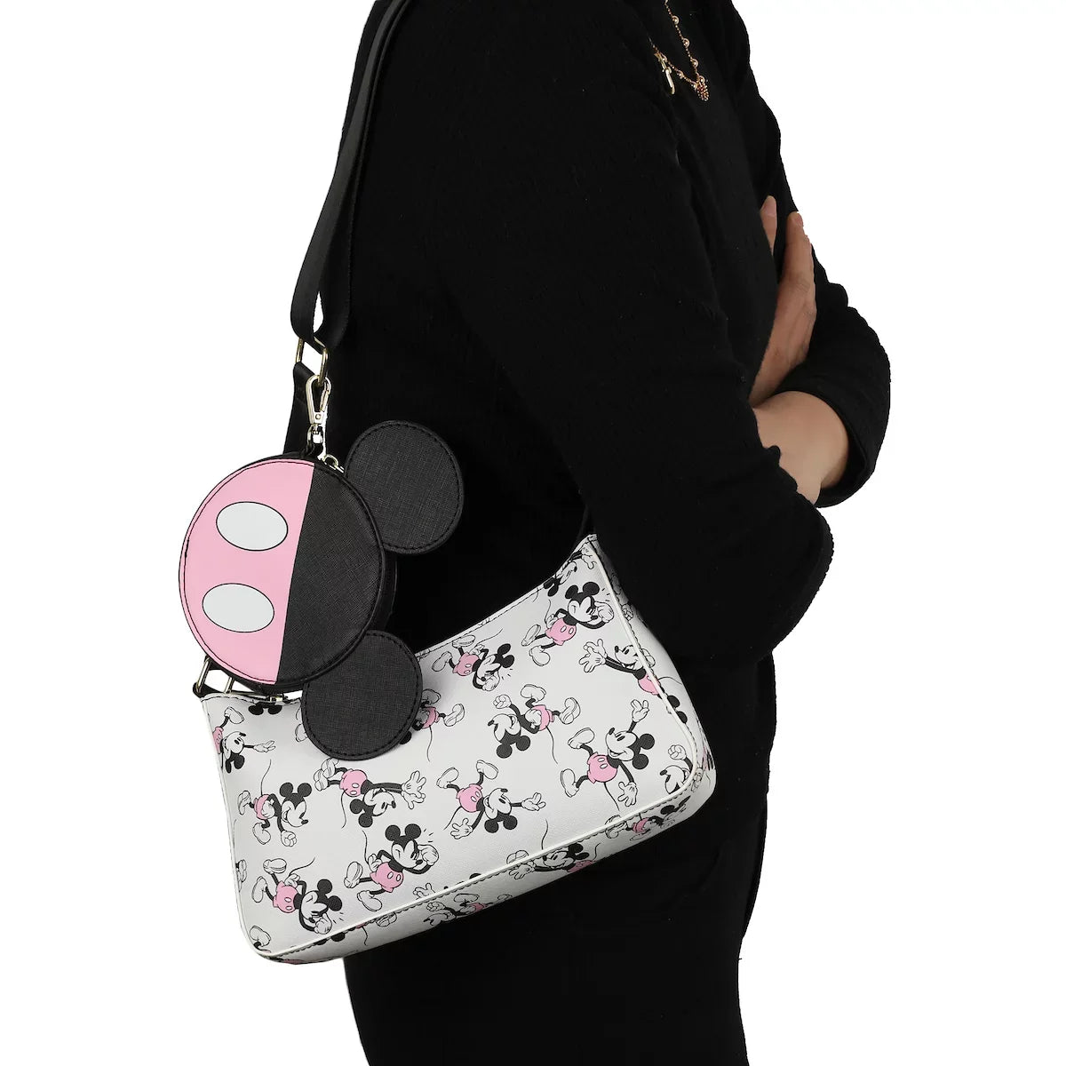 Purse With Mouse Removable Coin Disney Mickey Handbag Women's White