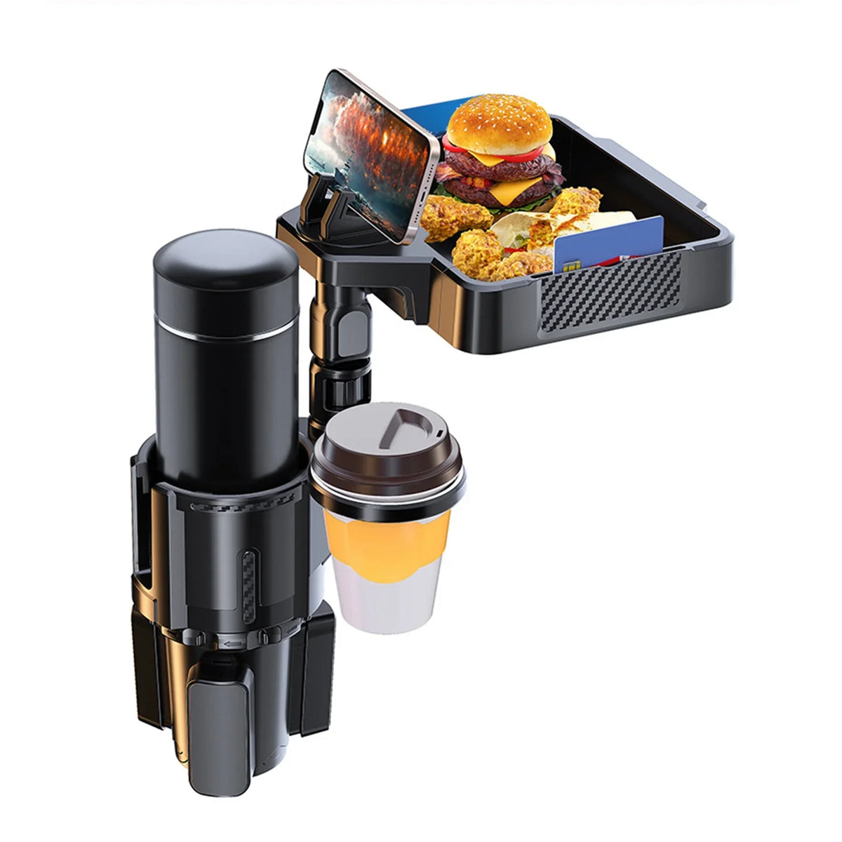 Snack Cup Dual and for Holder Expander 4IN1 moobody Car Tray Versatile Cup Drinks Storage Rack, Tray Multifunctional Phones, Holder