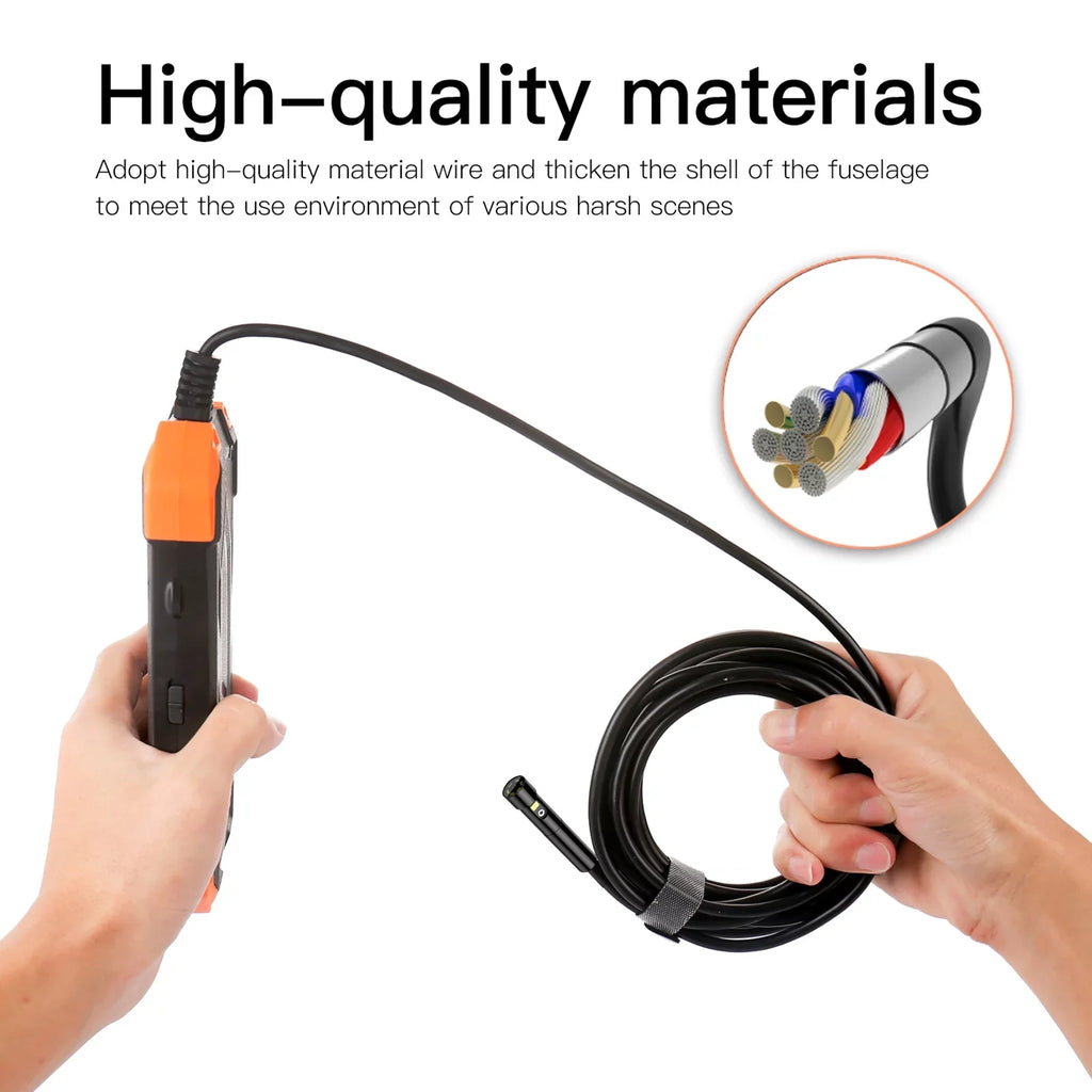 Cable/ Industrial Inspecti Semi-rigid Lens Light/ Card Probe/ Dual LED Inch for with Automobile Waterproof Camera Pipeline Slot Borescope with IPS 1080P 4.3 TF IP67 Screen 7.9mm Inspection