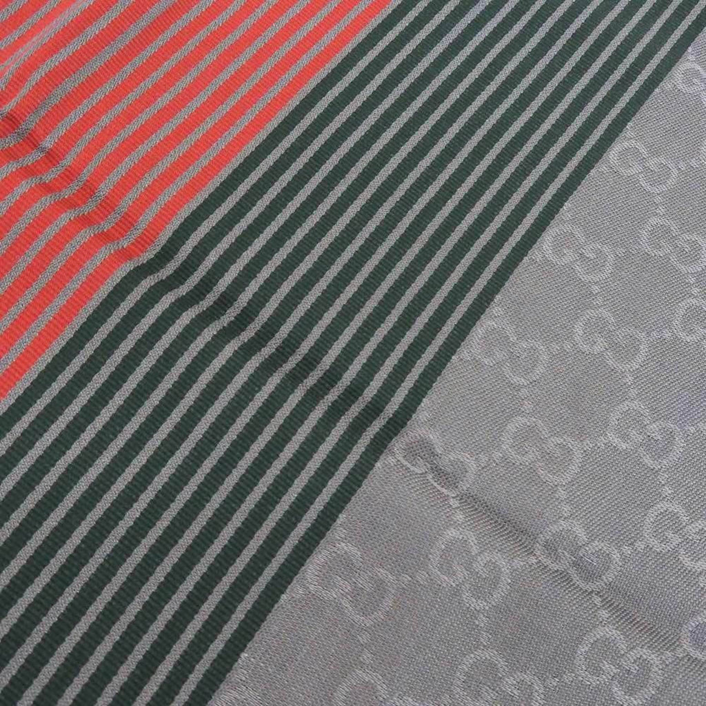 Pre-Owned Gray,Green,Red Silk Stole (Good) Men,Women Cotton Color