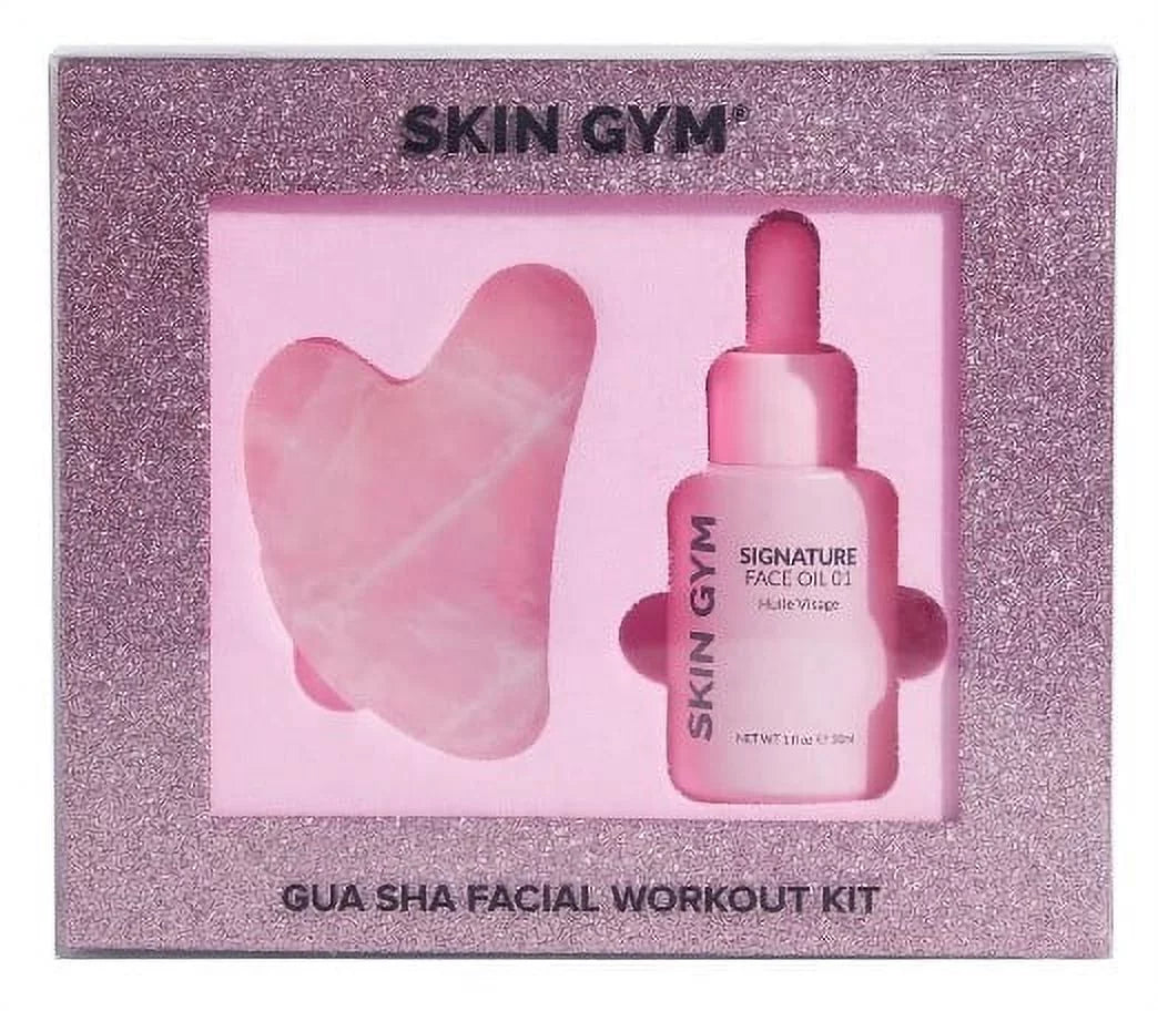 Signature Gua Gym Workout + Value) Oil Kit, ($64 Quartz Skin Gua Sha Sha Rose